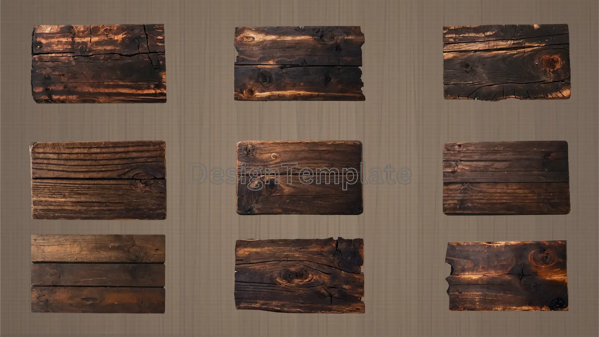 Authentic Wooden Rustic Signboard 3D Elements